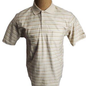 IZOD men's beige multicolor polo shirt size M